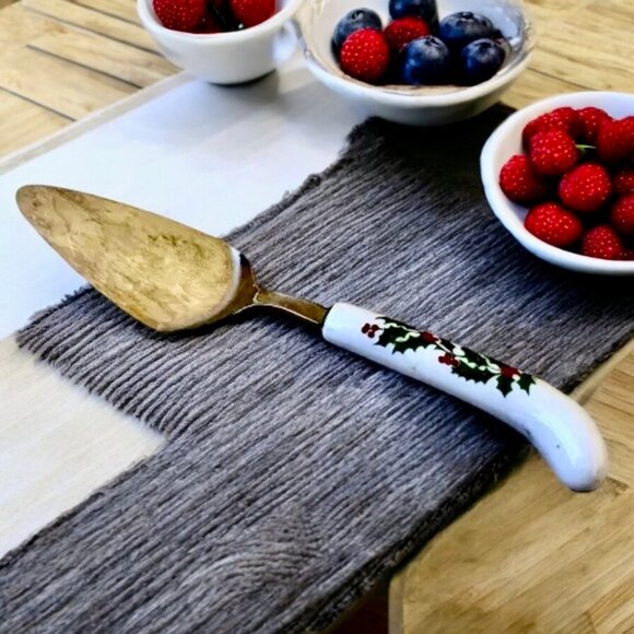 Ceramic Christmas Handle Pie Server 18/8 Stainless Steel Japan Cake Utensil - Picture 11 of 11